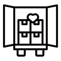 Open window drawing with heart and plant vector