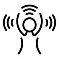 Wireless signal icon with abstract waves illustration vector