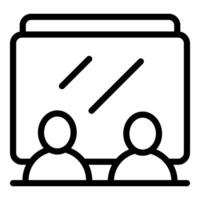 Business presentation icon with two figures vector