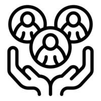 Icon of team support and unity vector