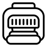Black and white line art illustration of a classic camera lens, ideal for design elements vector