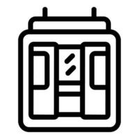 Modern line art of a window with curtains vector