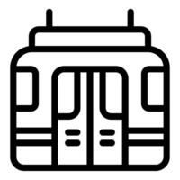 Iconic tram illustration in bold line art style vector