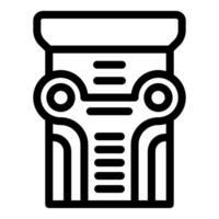 Black outline of a classic architectural column vector