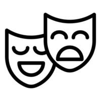 Comedy and tragedy theater masks icon vector