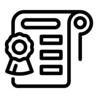 Certificate icon with ribbon badge vector