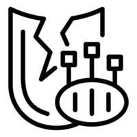 Broken call icon with signal bars vector