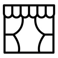 Simple black icon depicting a storefront with an awning vector