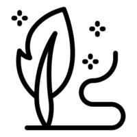 Abstract leaf and swirls icon vector