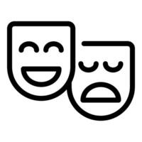 Comedy and tragedy theater masks icon vector