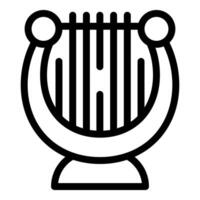 Black and white line art of a lyre vector