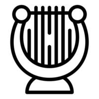 Black and white line art of a lyre vector