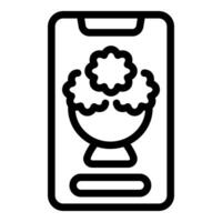 Ice cream app icon line art vector