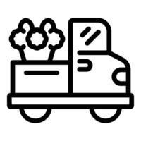Ecofriendly delivery truck icon with trees vector