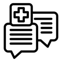 illustration of chat bubbles with medical cross and text representing healthcare communication vector