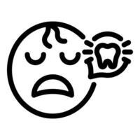 Simple black and white drawing of a face with a toothache, perfect for dental health concepts vector