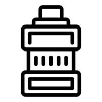 Black and white icon of an ecofriendly reusable water bottle vector