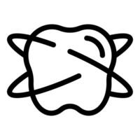 Minimalistic black and white icon of an atom, suitable for various scientific and educational purposes vector