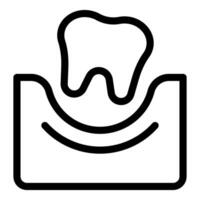 dental salud icono con diente y goma contorno vector