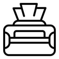 Black and white line art of a modern office printer, suitable for icons or web graphics vector