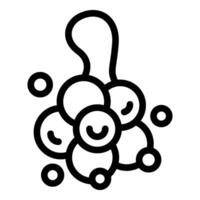 Black and white illustration of a cluster of various sized bubbles vector