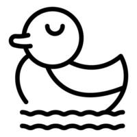 Simplified line drawing of a rubber duck vector