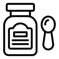icono de medicina botella y cuchara vector