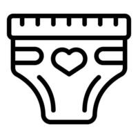 Baby diaper icon with heart design vector