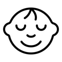 Simplistic happy face line drawing vector