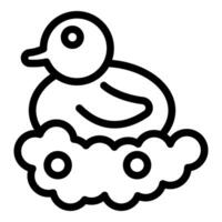 illustration of a rubber duck on bubbles vector