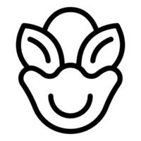 Smiling clown face line art icon vector
