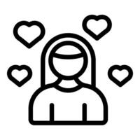 Icon of a person with hearts vector