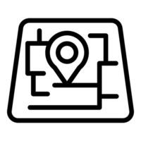 Black and white map icon with location pin vector