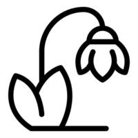 Minimalist line drawing of a flower with leaves, ideal for icons or logos vector