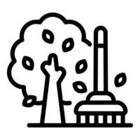 Apple picking icon with tree and basket vector