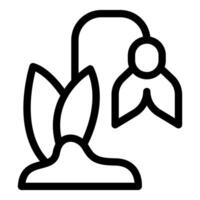 Outline icon of rocket launch vector