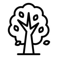 Simple black and white line drawing of a stylized cartoon tree, isolated on white vector