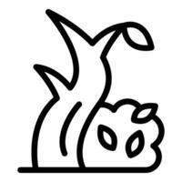 Black and white line art of rabbit and carrot vector