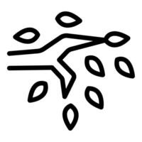 Abstract tree branch with leaves line art vector