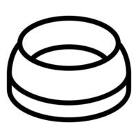 Simple line art drawing of a pet food bowl vector