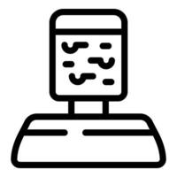 Black and white line art icon representing a digital tablet with a patterned screen vector