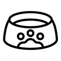 Simple line drawing of an empty pet food bowl, suitable for various design purposes vector