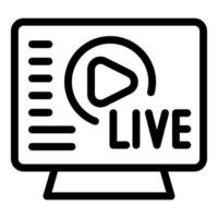 Live streaming icon on computer screen vector