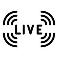 Live broadcast icon with signal waves vector