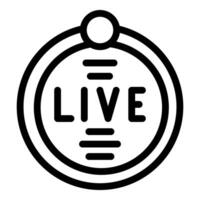 Black and white icon for live broadcast, suitable for web and app interfaces vector