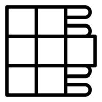 Stacked blank books outline icon vector