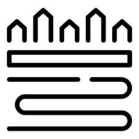 Abstract cityscape and wavy lines icon vector