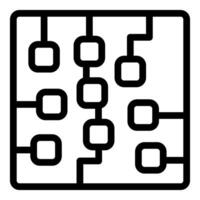 Simplified black and white organizational flowchart icon vector