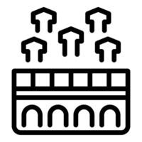 Colosseum icon with standing arrows vector
