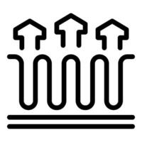 Heating system icon with upward arrows vector